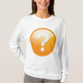 オレンジのクエスチョンマーク 太字 モダンシンボル Tシャツ (正面)