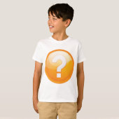 オレンジのクエスチョンマーク 太字 モダンシンボル Tシャツ (正面フル)