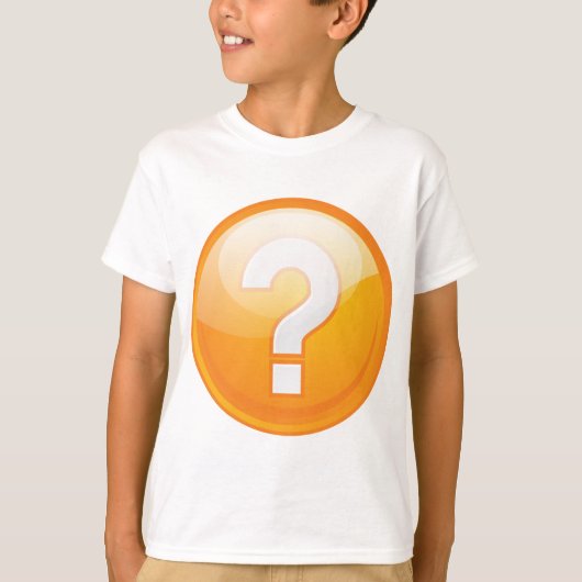 オレンジのクエスチョンマーク 太字 モダンシンボル Tシャツ (正面)