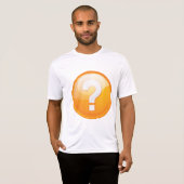 オレンジのクエスチョンマーク 太字 モダンシンボル Tシャツ (正面フル)