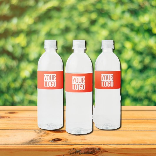 オレンジのグラデーションにロゴを追加 ペットボトルラベル