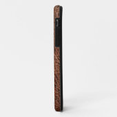 オレンジのケルト結び目模様の花の本革 Case-Mate iPhoneケース (裏面/左)