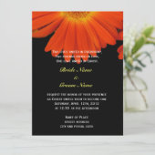 オレンジのゲルバダイジー花のキリスト教式結婚式 招待状 (スタンド正面)