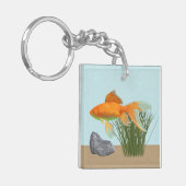 オレンジのゴールドフィッシュ ネイチャー水族館 キーホルダー (正面左)