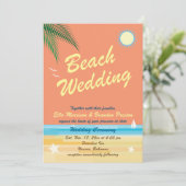 オレンジのサマーウェディング招待状 招待状 (スタンド正面)