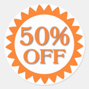オレンジのサークルシールを50%オフ販売 ラウンドシール