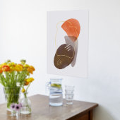 オレンジのシェイプ手描き水彩抽象芸術第2弾 箔ポスター (レイダウン (キッチン))