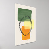 オレンジのシェイプ手描き水彩画モダン画2 箔ポスター (レイダウン)