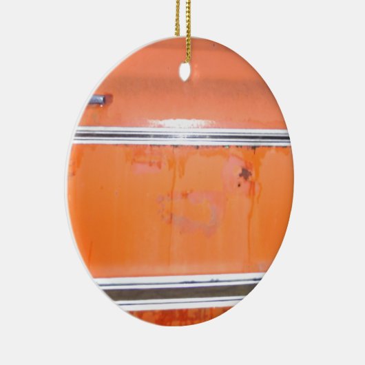 オレンジのシェビートラックドア セラミックオーナメント (右)