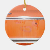 オレンジのシェビートラックドア セラミックオーナメント (正面)