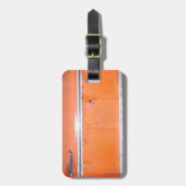 オレンジのシェビートラックドア ラゲッジタグ (正面縦)
