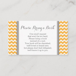 オレンジのシェブロン ベビーシャワー 本のリクエストカード エンクロージャーカード