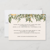 オレンジのシトラス植物モダンな rustic デザイン 出欠カード (裏面)