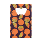 オレンジのシームレスなパターン、ヴィンテージテクスチャ。 クレジットカード栓抜き (裏面)