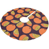 オレンジのシームレスなパターン、ヴィンテージテクスチャ。 ブラッシュドポリエステルツリースカート (アングル)