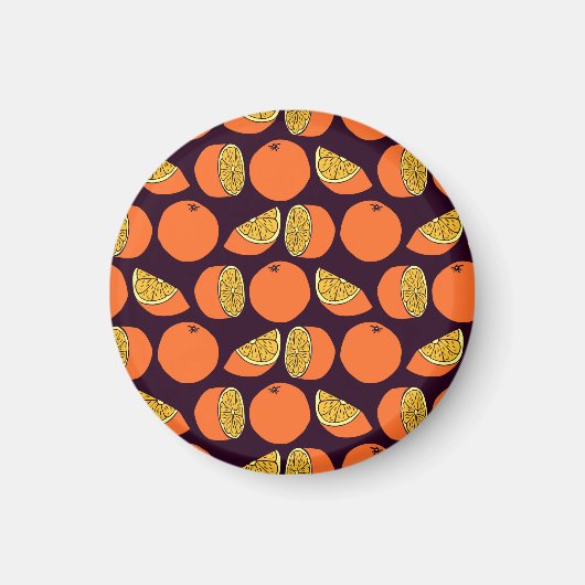 オレンジのシームレスなパターン、ヴィンテージテクスチャ。 マグネット (正面)