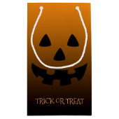 オレンジのジャッキのoのランタンの顔 スモールペーパーバッグ (裏面)