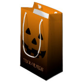 オレンジのジャッキのoのランタンの顔 スモールペーパーバッグ (正面アングル)