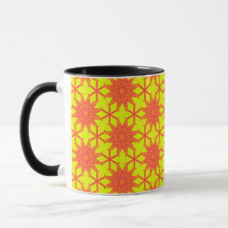 オレンジのスターバーストの花の黄色 マグカップ