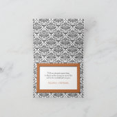 オレンジのステッチDamaskありがとうノートカード サンキューカード (内部)