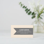 オレンジのストライプなパターン 名刺 (スタンド正面)