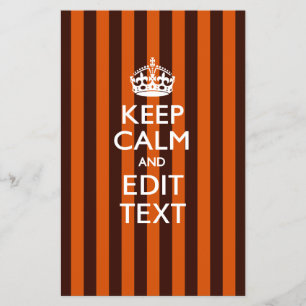 オレンジのストライプにカスタムテキストを入れてKEEP CALM チラシ