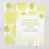 オレンジのストライプの結婚式招待状 招待状 (正面/裏面)