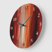 オレンジのストライプ ラージ壁時計 (傾斜)