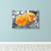 オレンジのスプラッシュ キャンバスプリント (インサイチュ (ウッドフロア))