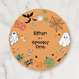 オレンジのスプーキー・ワン・キュート・ハロウィン1歳の誕生日 フェイバータグ