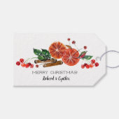 オレンジのスライスとシナモンが香るクリスマス ギフトタグ (正面(横))