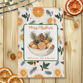 オレンジのスライスとパインクリスマスパーソナライズされた ミディアムペーパーバッグ