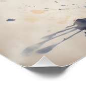 オレンジのスライスを持つニワトリ | 幻想的な水彩画 ポスター (コーナー)