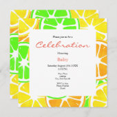 オレンジのスライス模様 招待状 (正面/裏面)