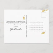 オレンジのソファ | かわいいフレンドギビング・サンクスギビング シーズンポストカード (裏面)