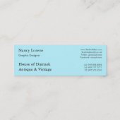 オレンジのダイヤモンドのダマスク織、春の鳥及び水 スキニー名刺 (裏面)