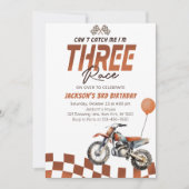 オレンジのダートバイクボーイをキャッチできない3回目の誕生日 招待状 (正面)