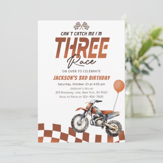 オレンジのダートバイクボーイをキャッチできない3回目の誕生日 招待状 (スタンド正面)