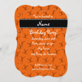 オレンジのチアリパーソナライズされたーダーパターンを名前にする 招待状 (正面/裏面)