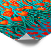 オレンジのチューリップのフィールド ポスター (角)