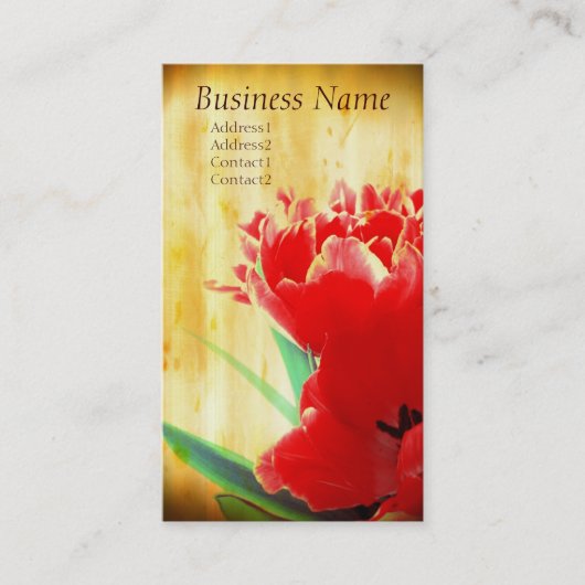 オレンジのチューリップの名刺 名刺 (正面)