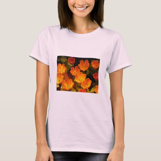 オレンジのチューリップ Tシャツ (正面)