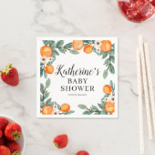 オレンジのツインベイビーシャワーペーパーナプキン スタンダードカクテルナプキン (インサイチュ)