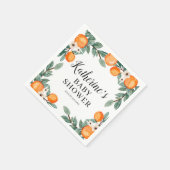 オレンジのツインベイビーシャワーペーパーナプキン スタンダードカクテルナプキン (角)