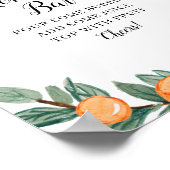 オレンジのツインベイビーシャワーマムオーサバー標識 ポスター (角)