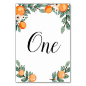 オレンジのツインベビーシャワーテーブル番号テーマ テーブルナンバー (裏面)