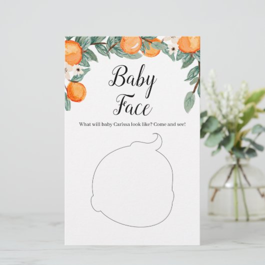 オレンジのツインベビーシャワーベビー顔ゲーム (スタンド正面)