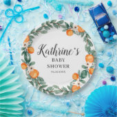 オレンジのツインベビーシャワー紙プレートテンプレート ペーパープレート (パーティー)