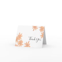 オレンジのデイジーオンホワイトサンキュー