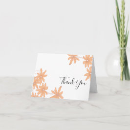 オレンジのデイジーオンホワイトサンキュー サンキューカード